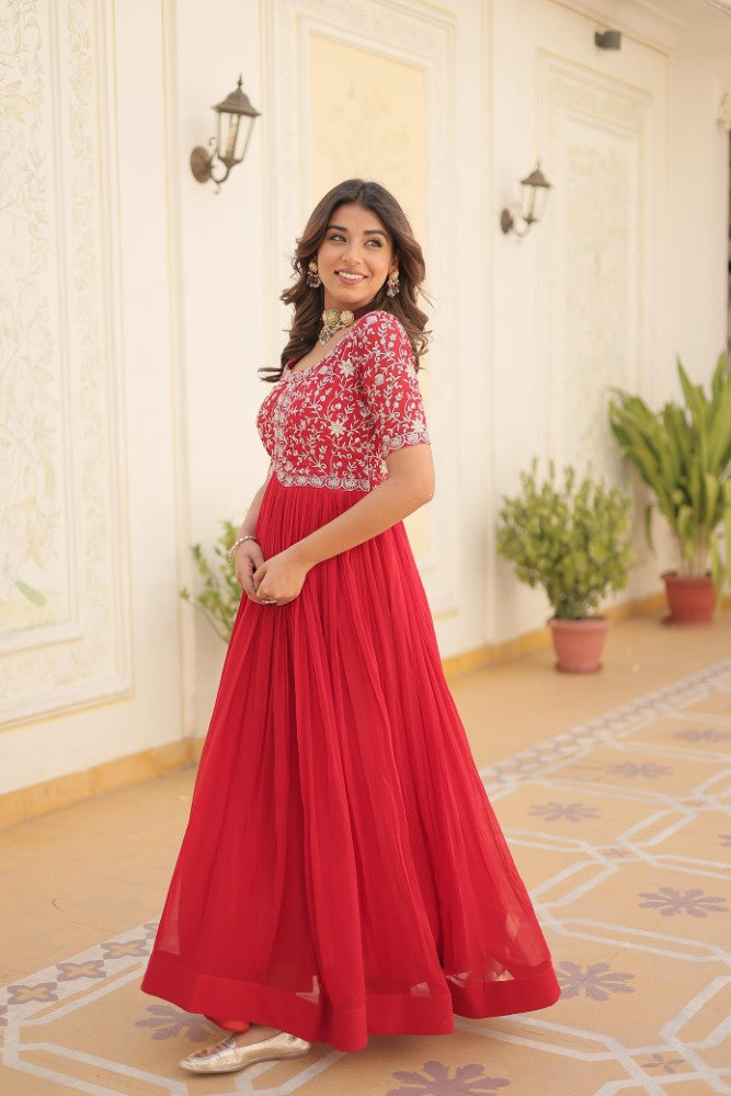 Readymade Gown for women Georgette Fabric with Sequins Embroidery work Designer Gown