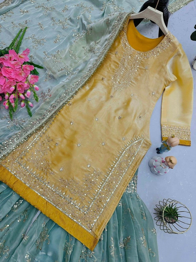 Sharara Set Jimmy Cho Fabric with Embroidered work Sharara Suit for women
