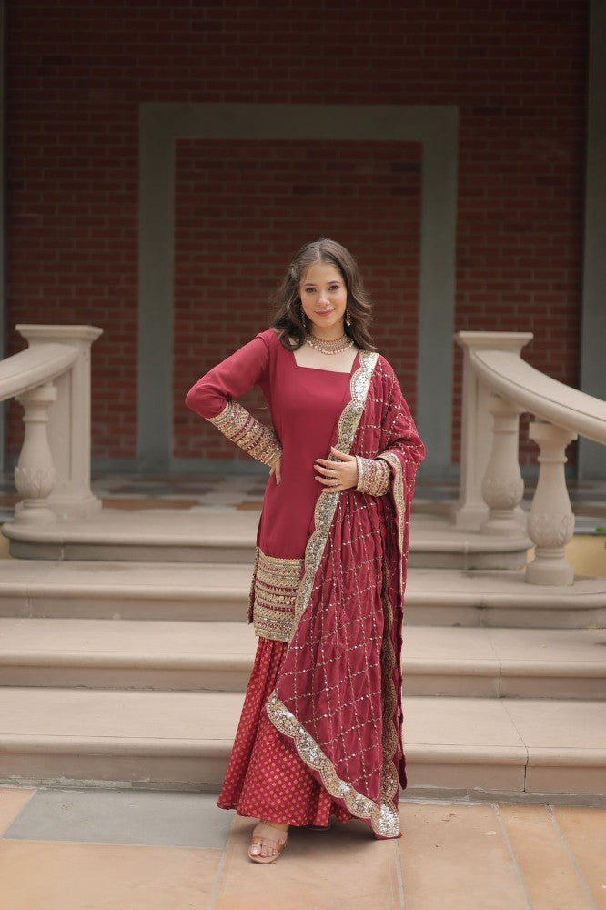 Sharara Suit for women Georgette Fabric with Embroidered work Sharara Set
