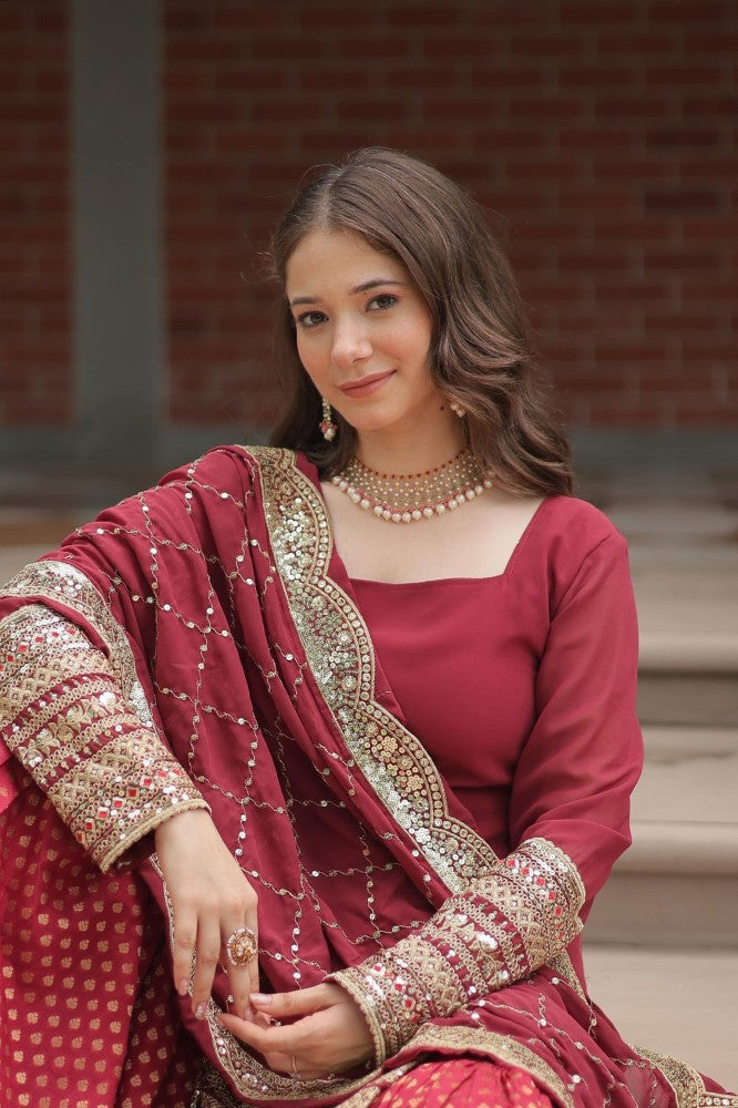 Sharara Suit for women Georgette Fabric with Embroidered work Sharara Set