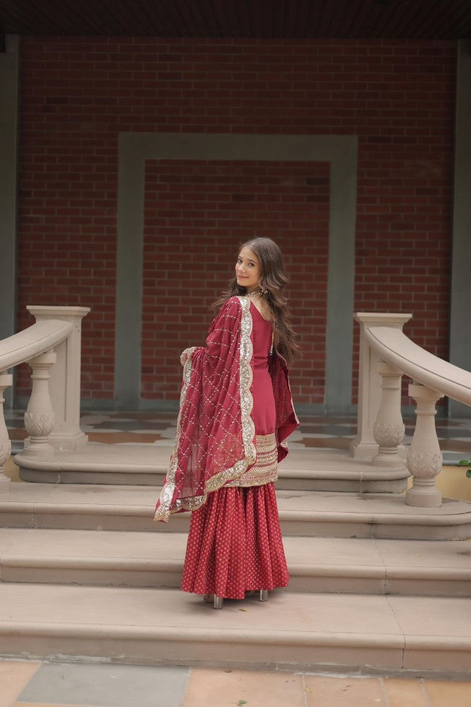 Sharara Suit for women Georgette Fabric with Embroidered work Sharara Set