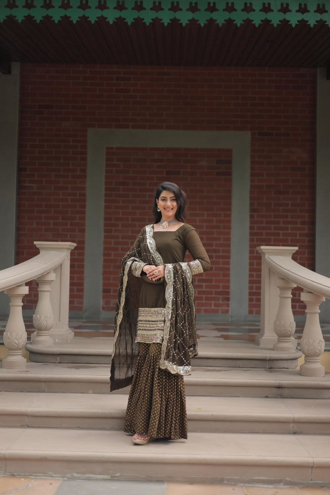 Sharara Suit for women Georgette Fabric with Embroidered work Sharara Set