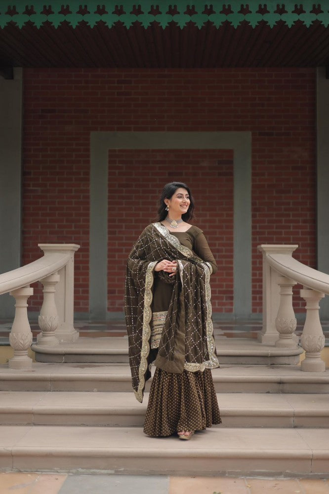 Sharara Suit for women Georgette Fabric with Embroidered work Sharara Set