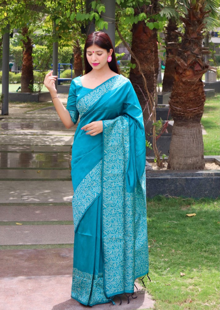 Banglori raw silk fabric saree with rich weaving pallu work Handloom saree blouse